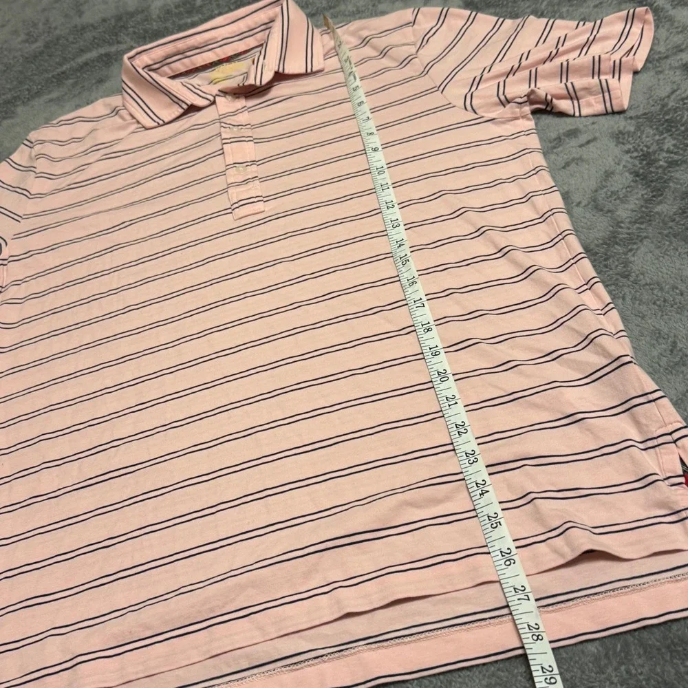 Ralph Lauren Performance Polo Shirt Pink Navy Stripe Classic Fit‎ Mens M